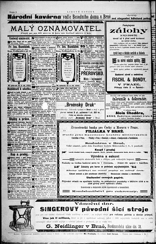 Prvn slo Lidovch novin z 16. 12. 1893