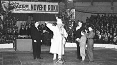 Vítání ddy Mráze v Ostrav na Vánoce 1952