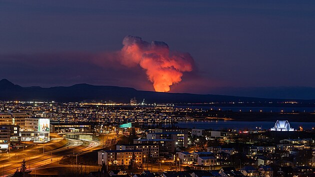 Sopen erupce na Islandu. (nedle 14. ledna 2024)