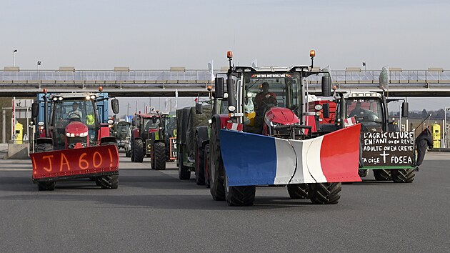 Protesty francouzskch farm u Pae.