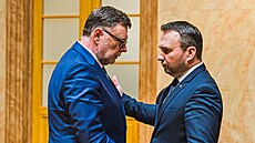Po verdiktu. O výsledku debatují ministři Zbyněk Stanjura (ODS) a Marian...