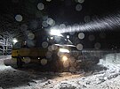 Mercedes-Benz Sprinter 4x4 Falco ve skadinávské vánici bhem zimní cesty za...