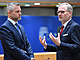 Slovenský prezident Peter Pellegrini (vlevo) a eský premiér Petr Fiala bhem...
