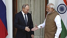 Indický premiér Indian Minister Narendra Modi a ruský prezident Vladimir Putin.