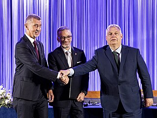 Hnutí ANO Andreje Babie (vlevo), strana Fidesz pedsedy maarské vlády Viktora...