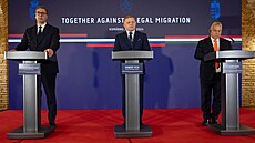 Slovenský pedseda vlády Robert Fico, srbský prezident Aleksandar Vui a...