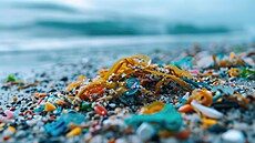 Plá zneitná mikroplasty.