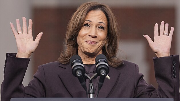 Viceprezidentka USA Kamala Harrisová v prvním projevu po skon�ení...