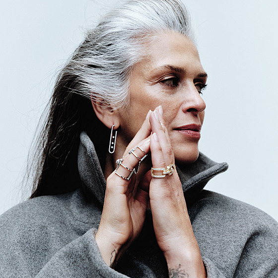 Náu�nice Move 10th, bílé zlato, dvojitý prsten Move Uno, bílé zlato, diamanty,...