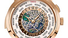 Loský model Patek Philippe s komplikací World Time a smaltovanou mapou centra...