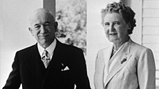 Manelé Prezident republiky Edvard Bene se svojí manelkou Hanou, která...