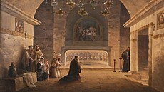 Obraz ruského malí�e M. N. Vorobjova �Jeskyn� Kristova narození v Betlém�...