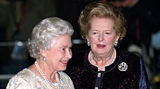 Tvá�e Británie. Královna Al�b�ta II. a premiérka Margaret Thatcherová.
