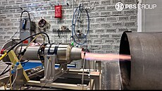 Testování motoru TJ40 s 3D vyti�t�ným výfukovým systémem.