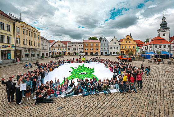 eský rekordman má podobu zeleného maskota Reného, symbolu eské úasti na...