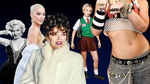 Marilyn Monroe, Kim Kardashian, Joan Collins, Emma Chamberlain, Gwen Stefani