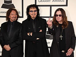Geezer Butler, Tony Iommi a Ozzy Osbourne z kapely Black Sabbath na 56. ro�níku...