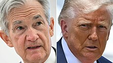 Americký prezident Donald Trump a �éf americké centrální banky Jerome Powell...