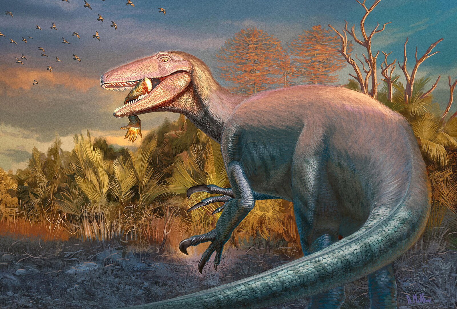 Vědci našli nového dinosaura. Měl ještě v zubech svačinu