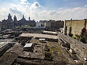 Ruiny Templo Mayor v Mexico City, hlavním mst Mexika. Templo Mayor je...