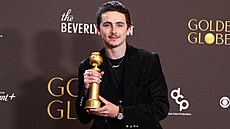 Timothée Chalamet, vít�z ceny za nejlep�í mu�ský herecký výkon ve filmu Velký...