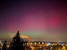 Polární zá�e z pohledu od Úst�ední vojenské nemocnice v Praze, 19. ledna 2026.