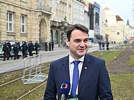 Ministr zahrani�í Petr Macinka hovo�í s noviná�i na Mnichovské bezpe�nostní...