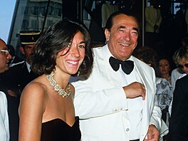 Robert Maxwell se svou dcerou Ghislaine Maxwellovou na mezinárodním filmového...