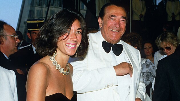 Robert Maxwell se svou dcerou Ghislaine Maxwellovou na mezinárodním filmového...