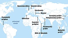 Strategické námo�ní ú�iny, pr�plavy a pr�livy