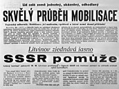 Dobový text k vyhlá�ení mobilizace a prohlá�ení lidového komisa�e zahrani�í M....