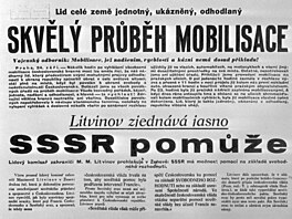Dobový text k vyhlá�ení mobilizace a prohlá�ení lidového komisa�e zahrani�í M....