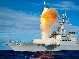 Odplen antirakety SM-3 z americkho torpdoborce USS Hopper