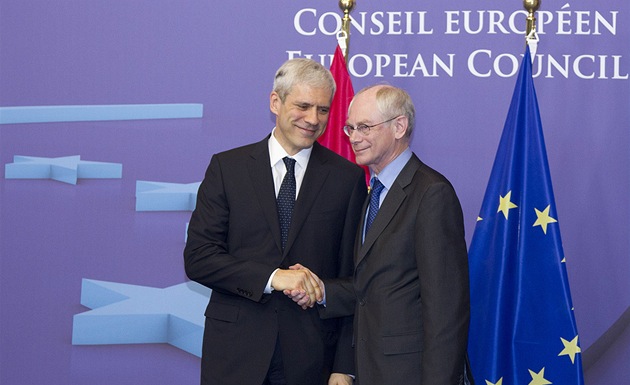 Bývalý srbský prezident Boris Tadi s pedsedou Evropské rady Hermanem Van Rompuyem