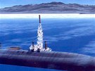 Ilustrace znzorujc odplen stely Tomahawk s ponorky USS Ohio