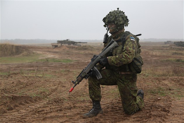 Estonské jednotky během cvičení v Polsku. Ilustrační foto.