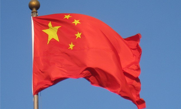 Čínská vlajka. Ilustrační foto.