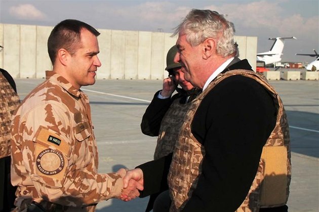 Prezident R Milo Zeman na návtv Afghánistánu.