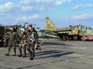 Manvry ukrajinskho letectva v Nikolajevsk oblasti 21. nora 2014, na snmku...