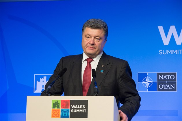 Ukrajinský prezident Petro Poroenko na summitu NATO ve Walesu