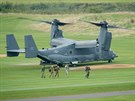 Demonstrace americkho konvertoplnu Osprey bhem summitu NATO ve Walesu
