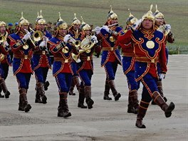 Slavnostn ceremonil na cvien Khaan Quest v Mongolsku