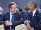 Britsk premir David Cameron s americkm prezidentem Barackem Obamou bhem...