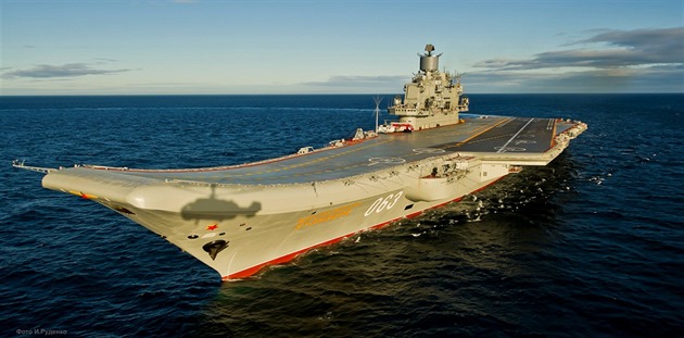 Ruská letadlová loď. Ilustrační foto.