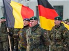 Nstup nmeckch a belgickch vojk po pjezdu do Litvy
