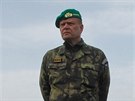 Nelnk generlnho tbu Josef Bev na cvien Mobilizace 2017 u tankov...
