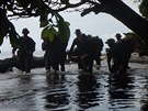 Bojov kurz francouzsk nmon pchoty v dungli africkho Gabonu