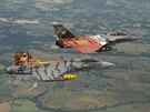 Gripen elitn 211. tyg letky z slavi a stroj Rafale francouzsk Escadron de...