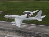 Letoun včasné výstrahy AWACS v tygřím provedení na cvičení Tiger Meet ve Francii
