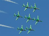 Mimořádný neplánovaný nácvik skupiny Saudi Hawks za zrušená vystoupení na Dnech NATO v Ostravě